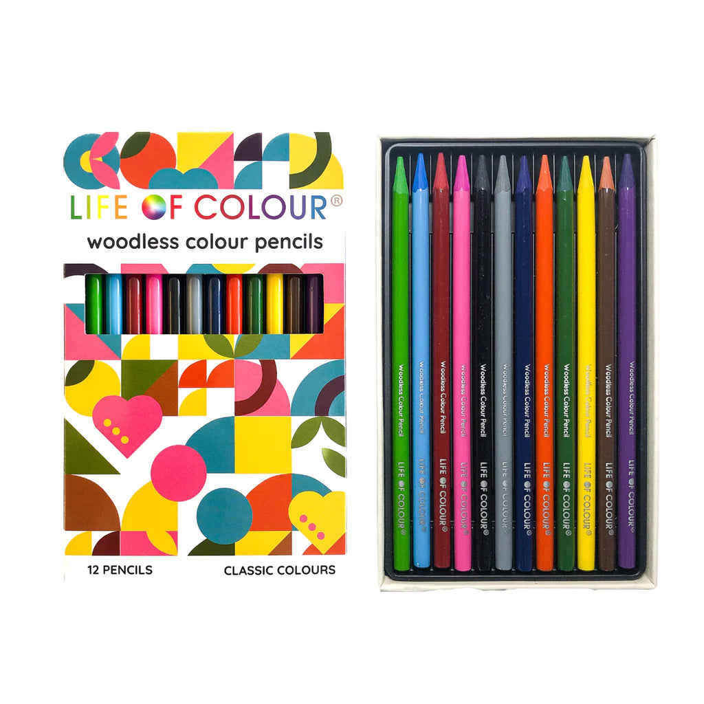Life of Colour - Woodless Classic Colour Pencils - Set of 12