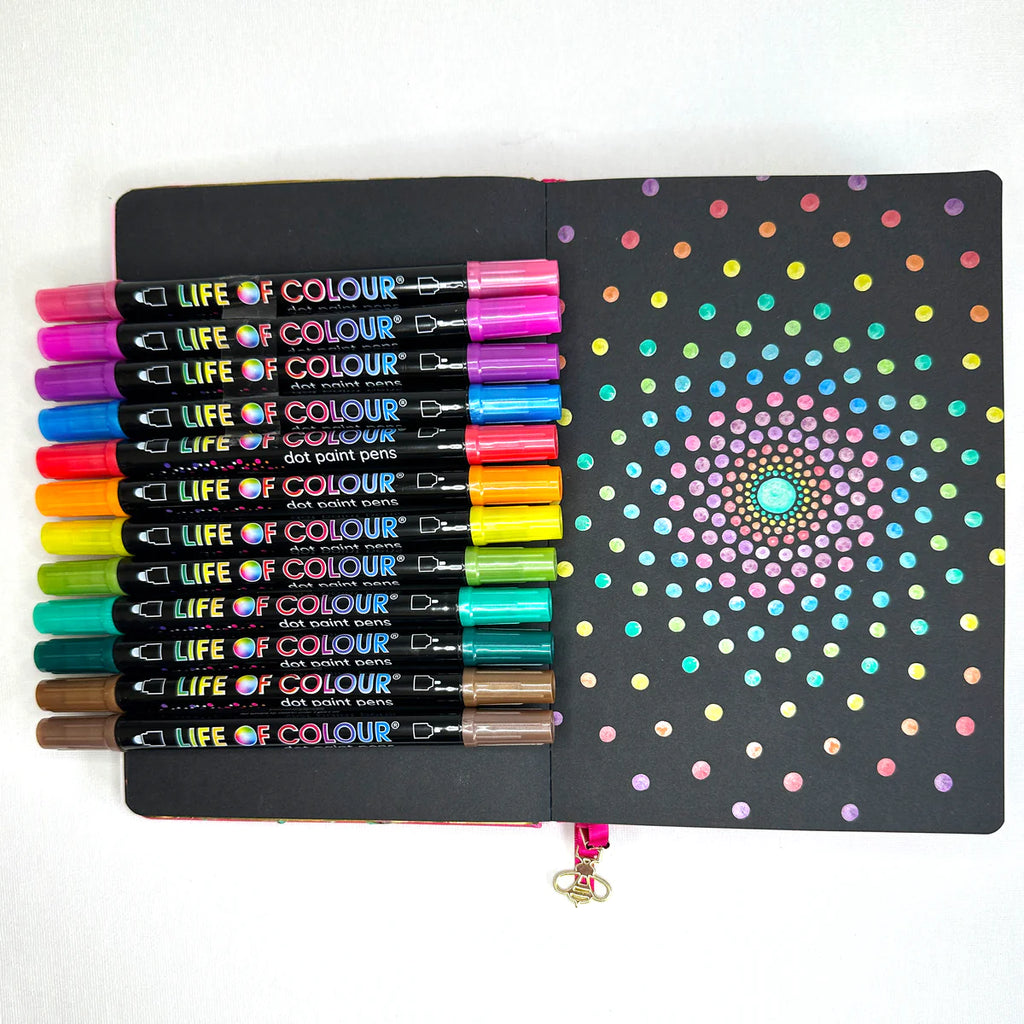 Life of Colour Metallic Dot Markers Acrylic Paint Pens - Set of 14