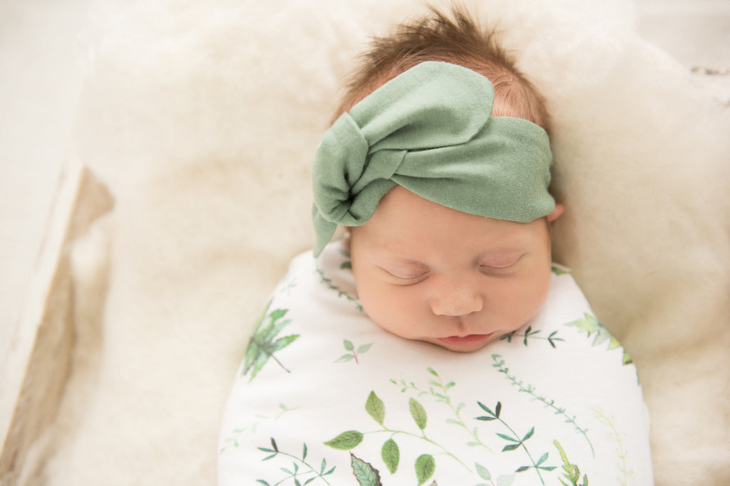 Snuggle Hunny Kids Baby Topknot Bow - Olive
