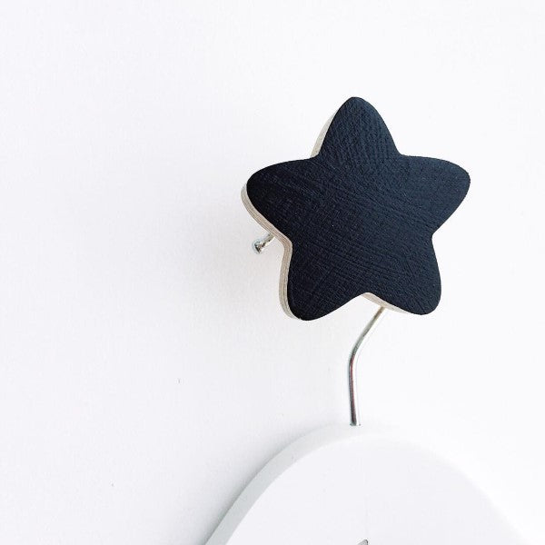 Knobbly Star Wood Wall Hook  - Pink