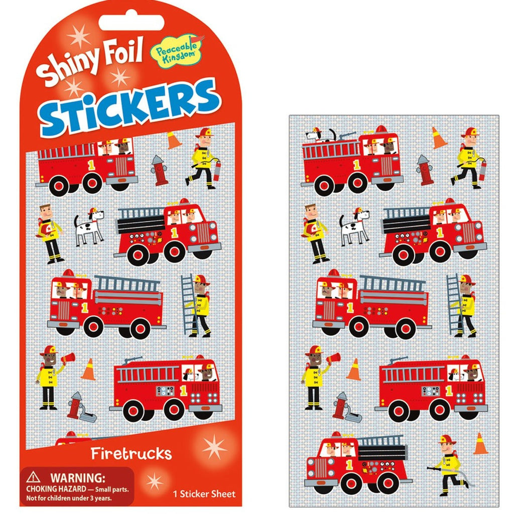 Peaceable Kingdom Kids Stationery - Firetruck Stickers