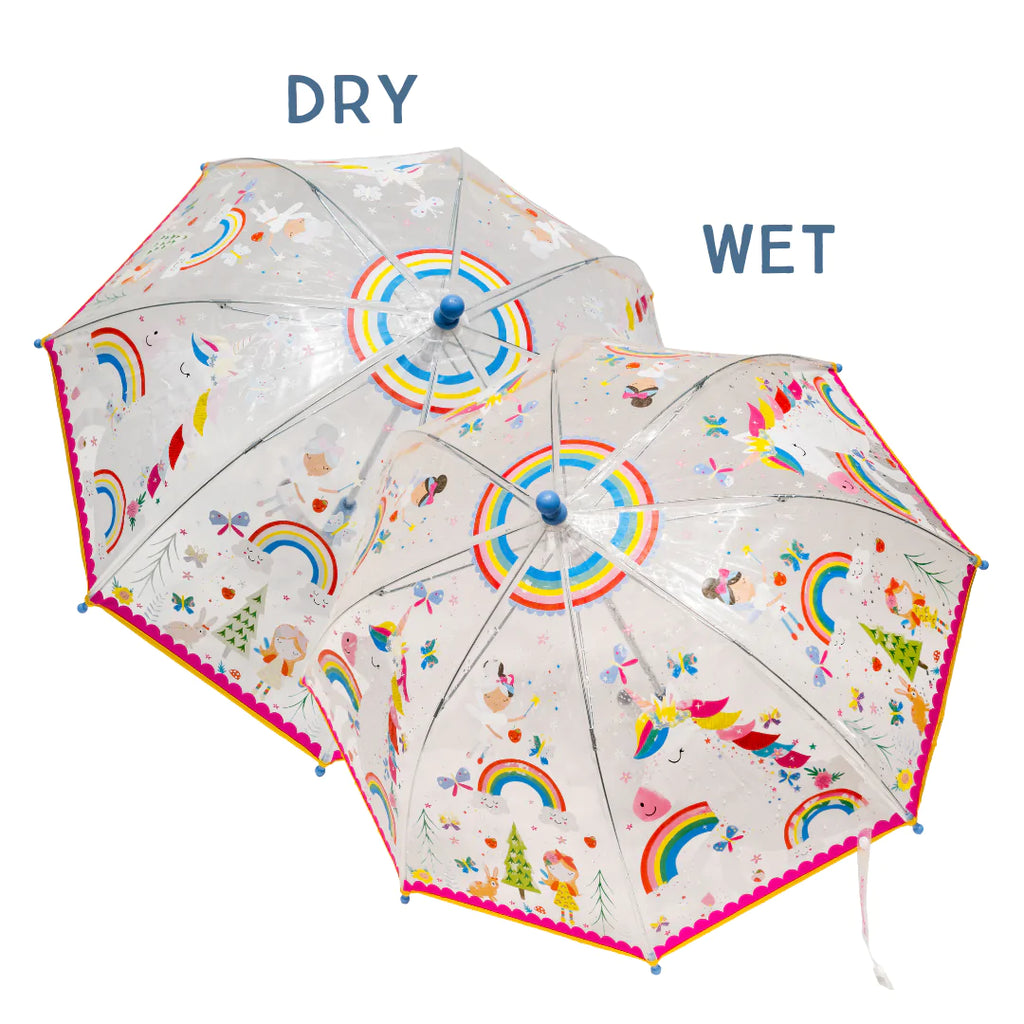 Floss & Rock Colour Changing Umbrella - Transparent Rainbow Fairy