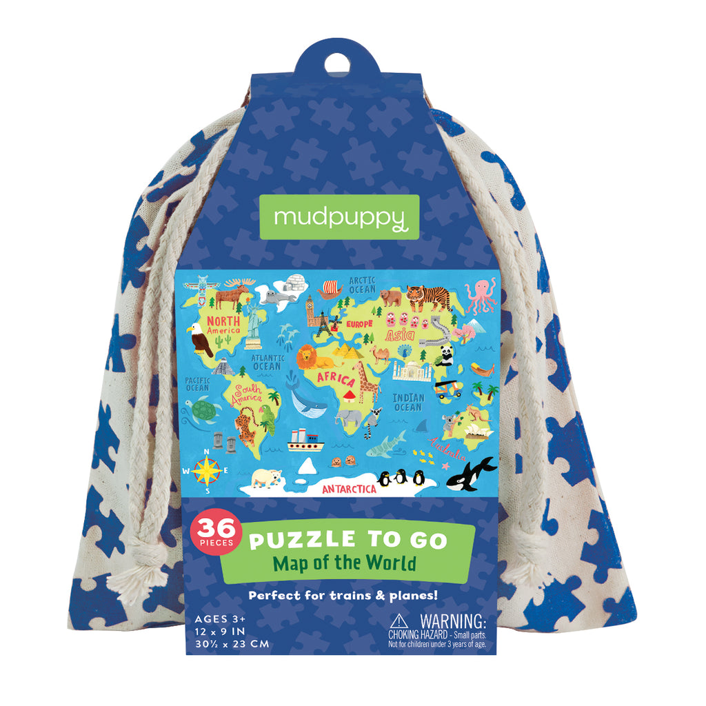 Mudpuppy 36pc To Go Puzzle - Map of the World