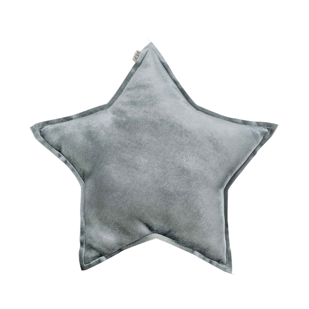 Numero 74 Velvet Star Cushion - Silver Grey