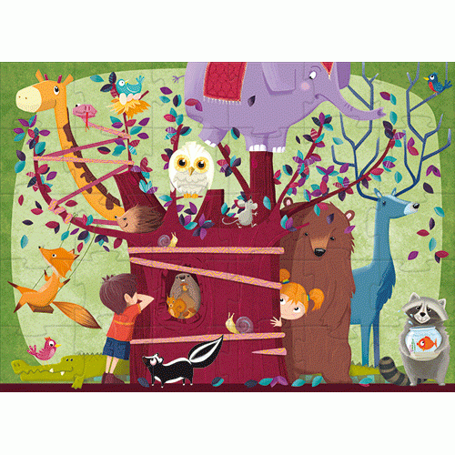 Sassi - The Animal Tree 60 Piece Giant Puzzle and Book