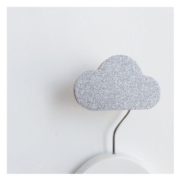 Knobbly Cloud Wood Wall Hook  - White