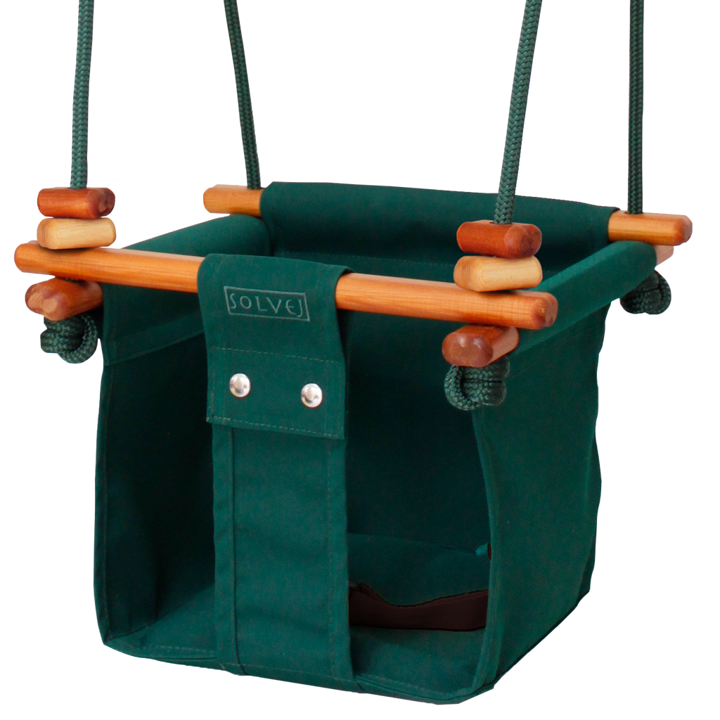 Solvej Baby and Toddler Swing - Forest Green