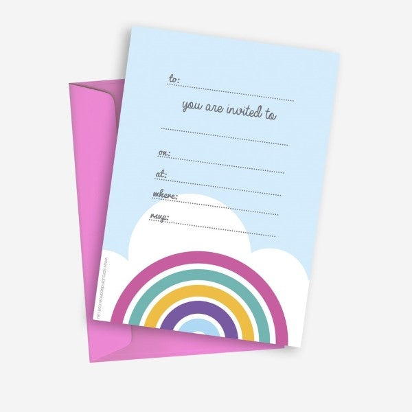 Sprout And Sparrow  Rainbow Party Invitations X 10