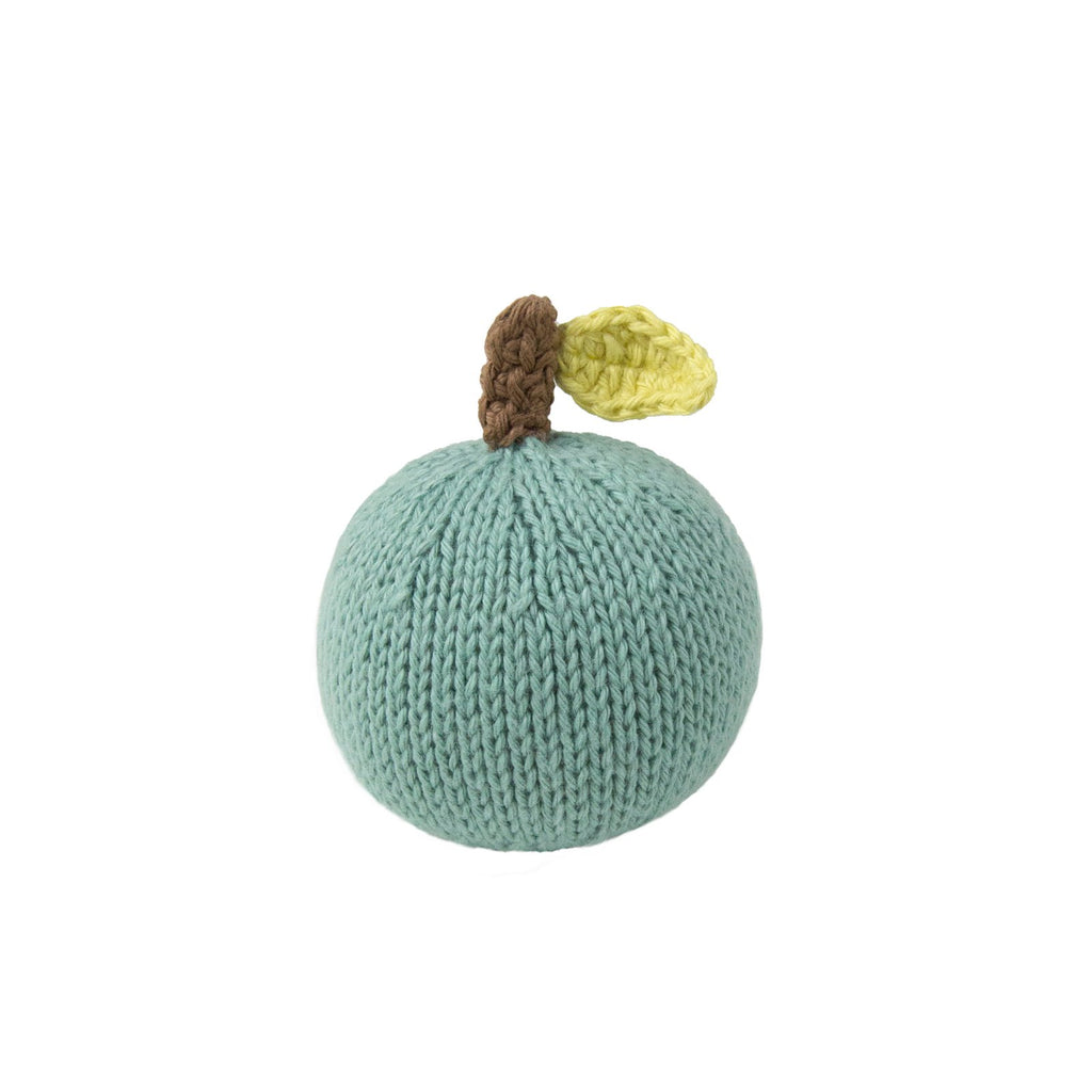 blabla Knitted Cotton Baby Rattle - Apple