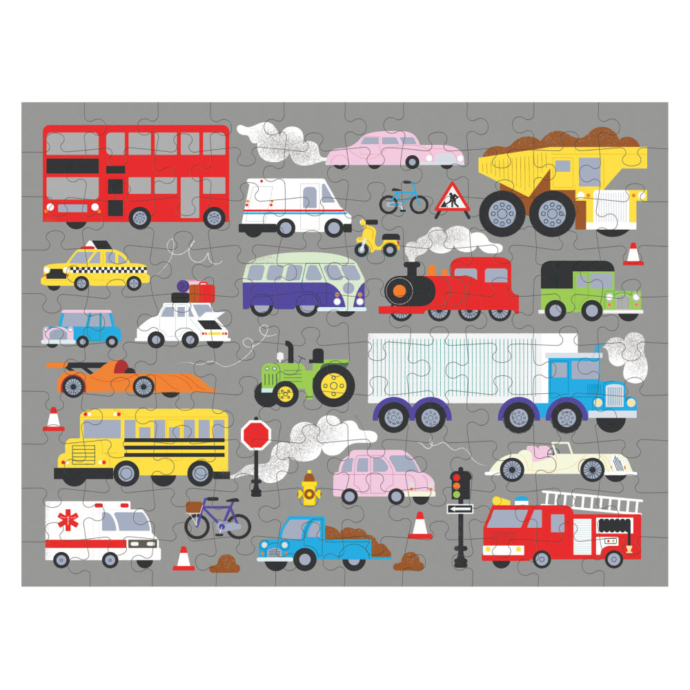 Mudpuppy 100 Pc Double-Sided Puzzle â€“ On The Move