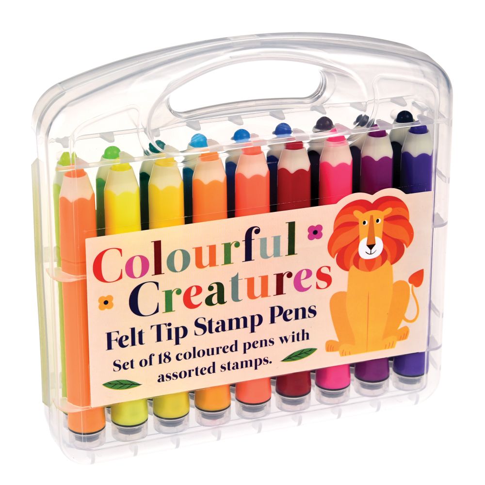 Rex London Felt Tip Stamp Pens â€“ Colourful Creatures
