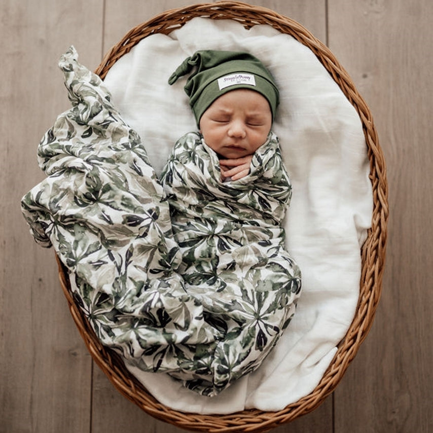 Snuggle Hunny Kids Organic Baby Muslin Swaddle Wrap - Evergreen