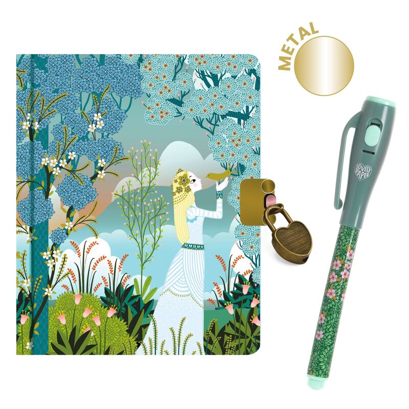 Djeco Kids Stationery - 	Charlotte Little Secret Notebook with Magic Pen