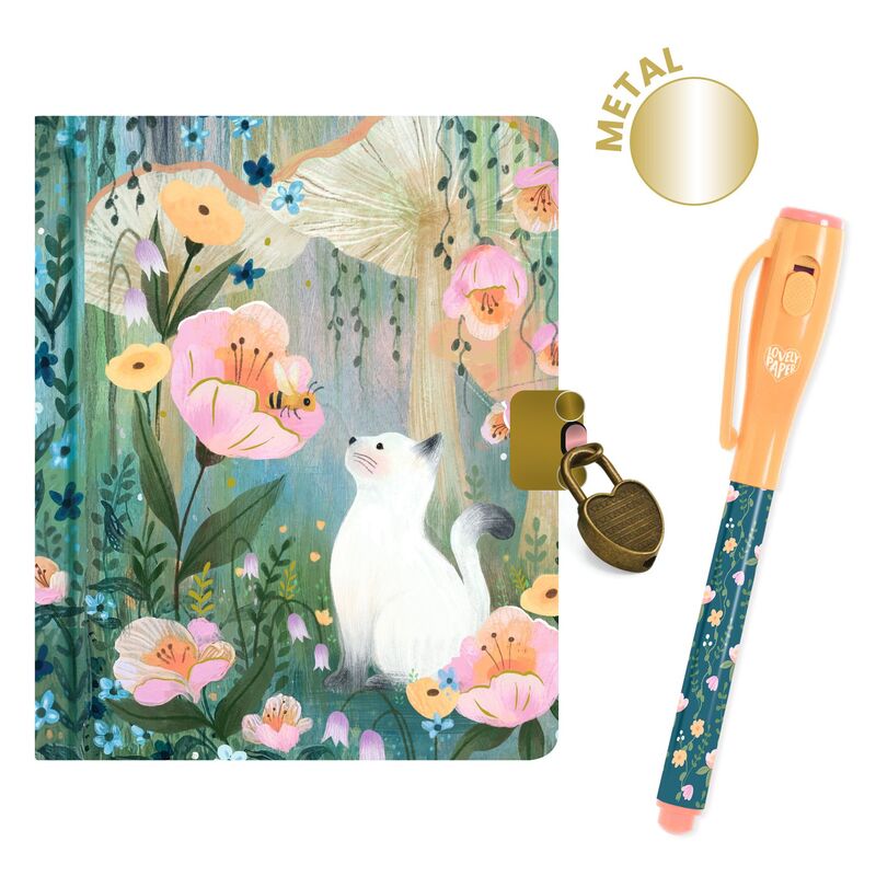 Djeco Kids Stationery - Kendra Little Secret Notebook with Magic Pen