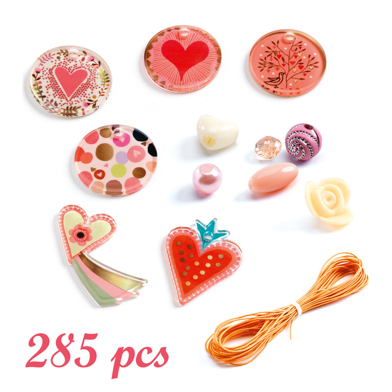 Djeco - Fancy Heart Beads Jewellery Craft Set