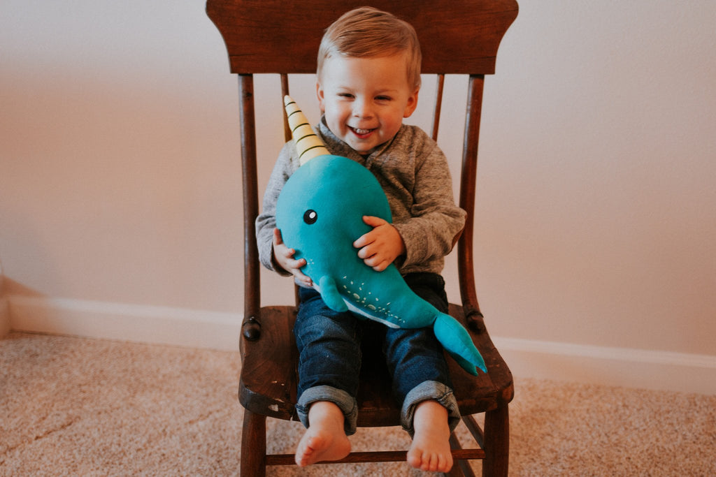 Elly Lu Organic Cotton Animal Soft Toys - Norman The Narwhal