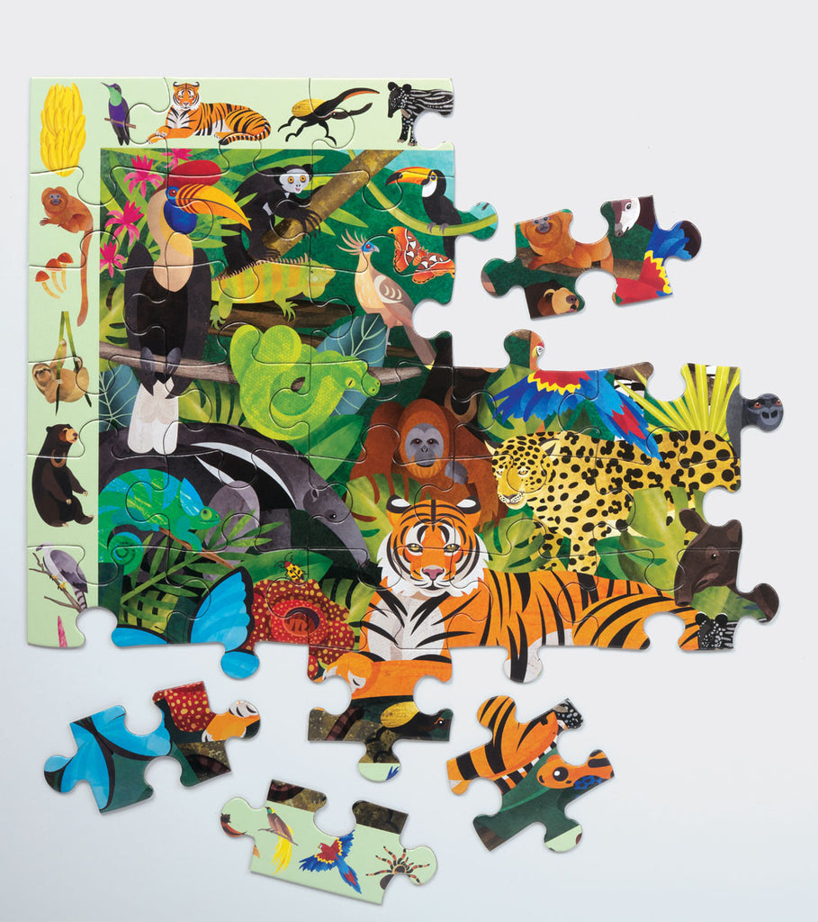 Mudpuppy - 64 Piece Search and Find Rainforest Jigsaw Puzzle