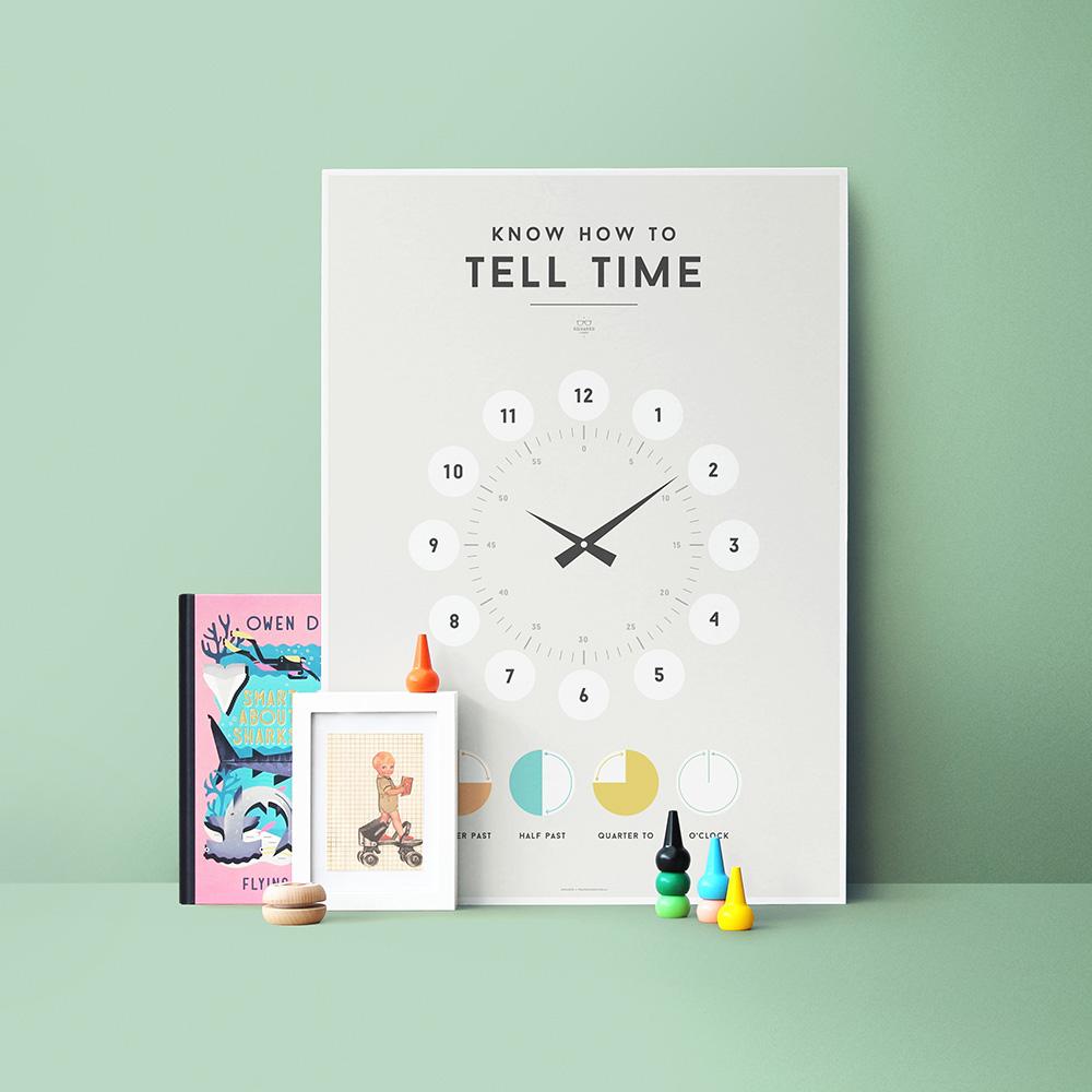 We Are Squared - Tell Time Poster For Kids