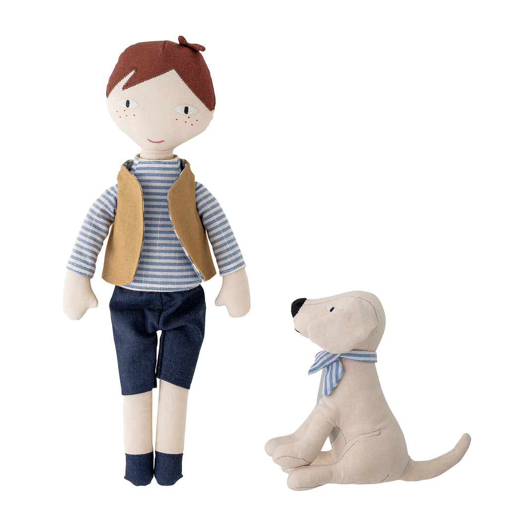 Bloomingville Mini - Boy and Dog Doll Set