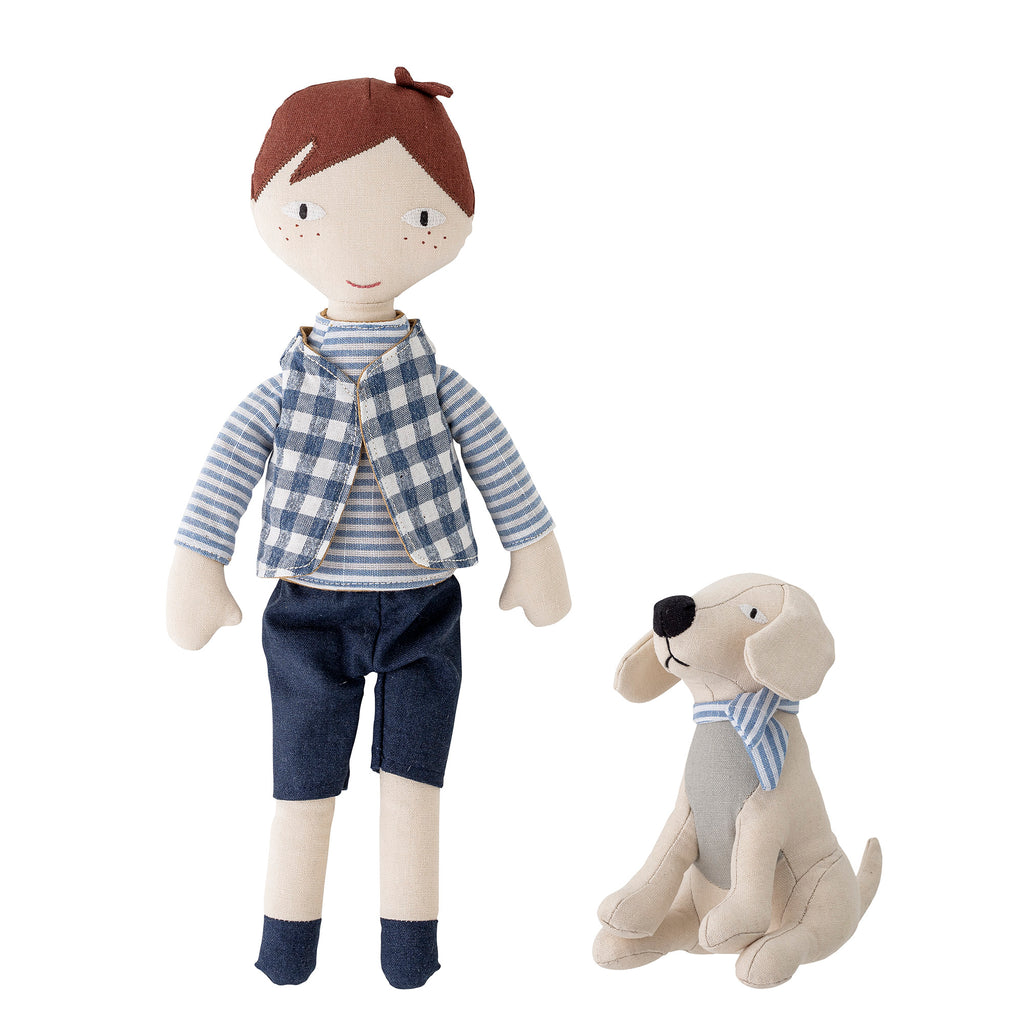 Bloomingville Mini - Boy and Dog Doll Set