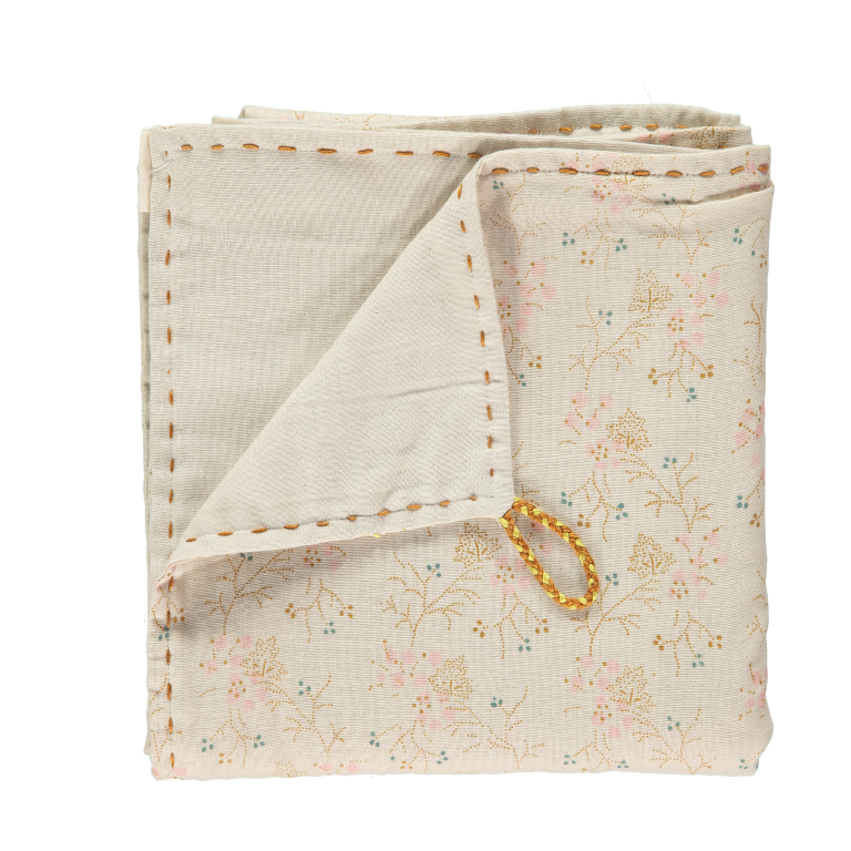 Camomile London Baby Swaddle Blanket - Minako Floral Golden and Pink
