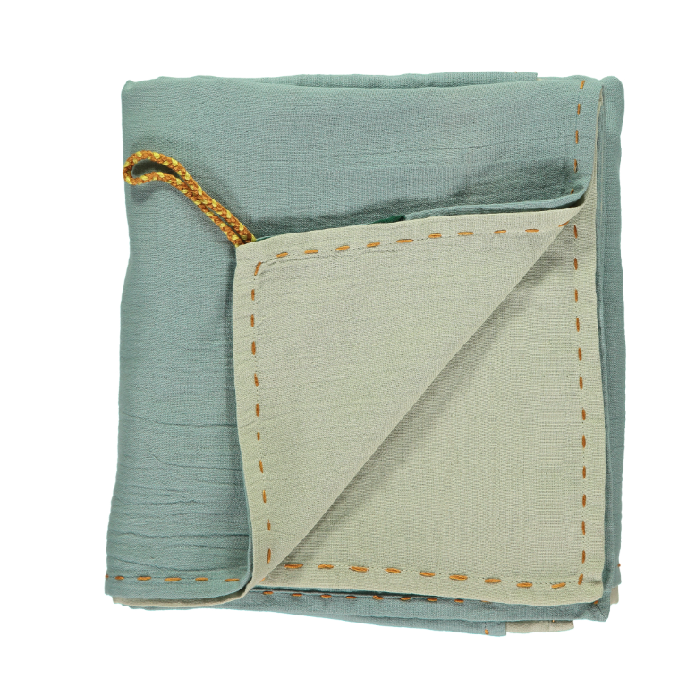 Camomile London Baby Swaddle Blanket - Mint and Teal