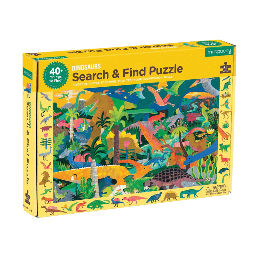 Mudpuppy - 64 Piece Search and Find Dinosaur Jigsaw Puzzle