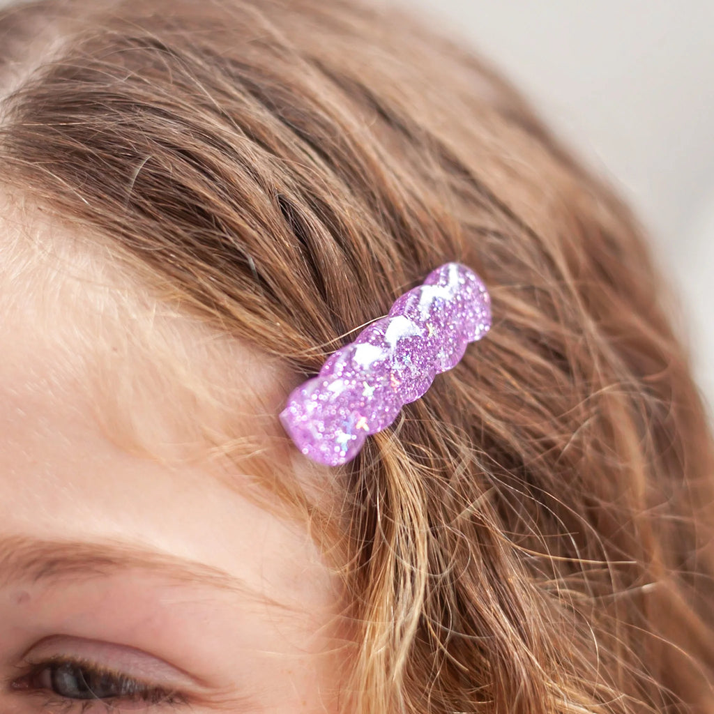 Lauren Hinkley Hair Clips - Purple Sparkle Glitter Clips