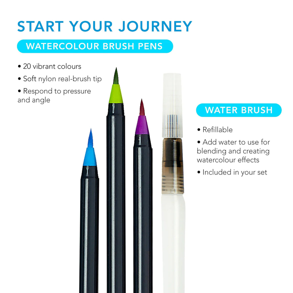 Life of Colour Watercolour Brush Pens - Set of 22