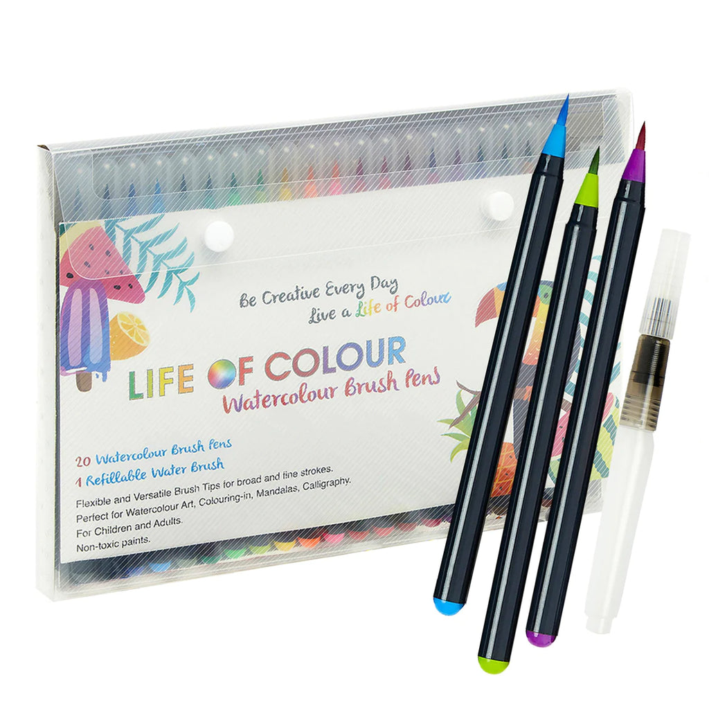 Life of Colour Watercolour Brush Pens - Set of 20