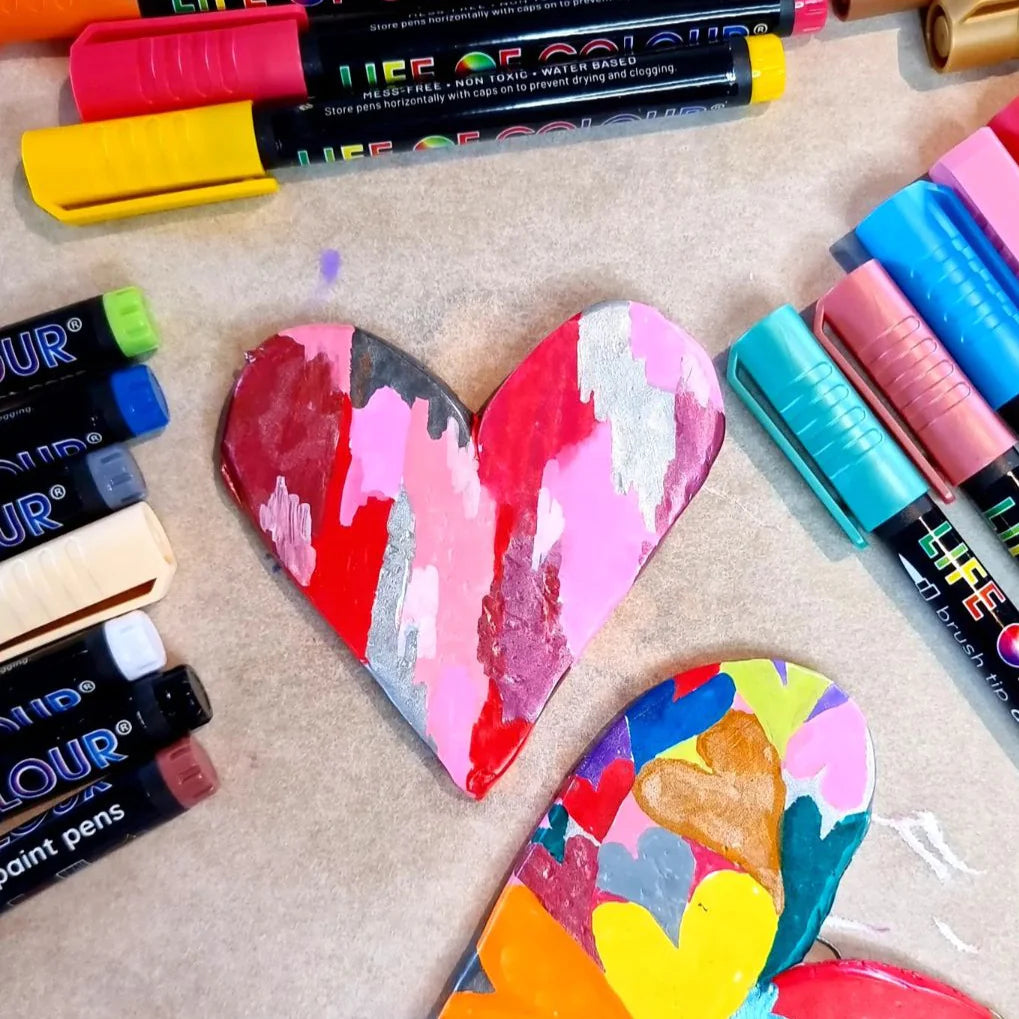 Life of Colour Essential Colours Brush Tip Acrylic Paint Pens - Set of 19