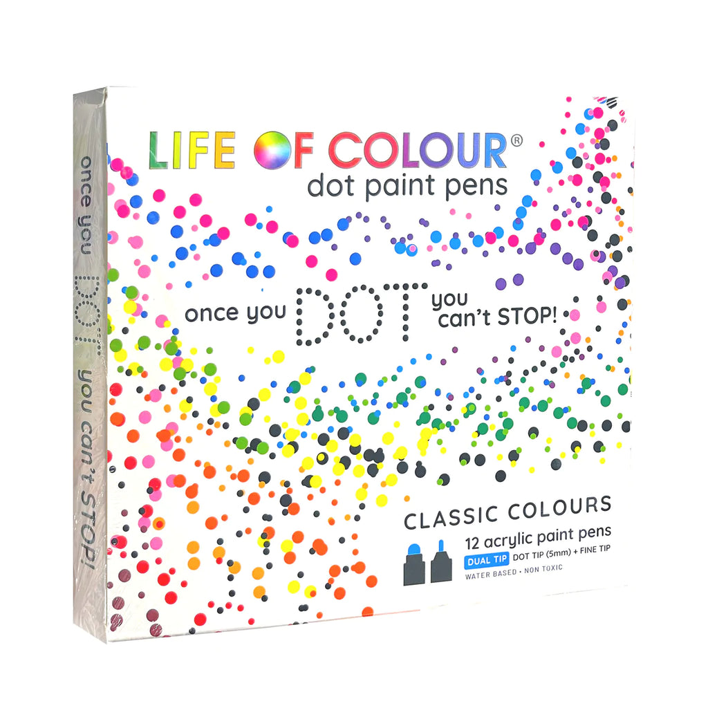 Life of Colour Dot Markers Acrylic Paint Pens - Set of 12
