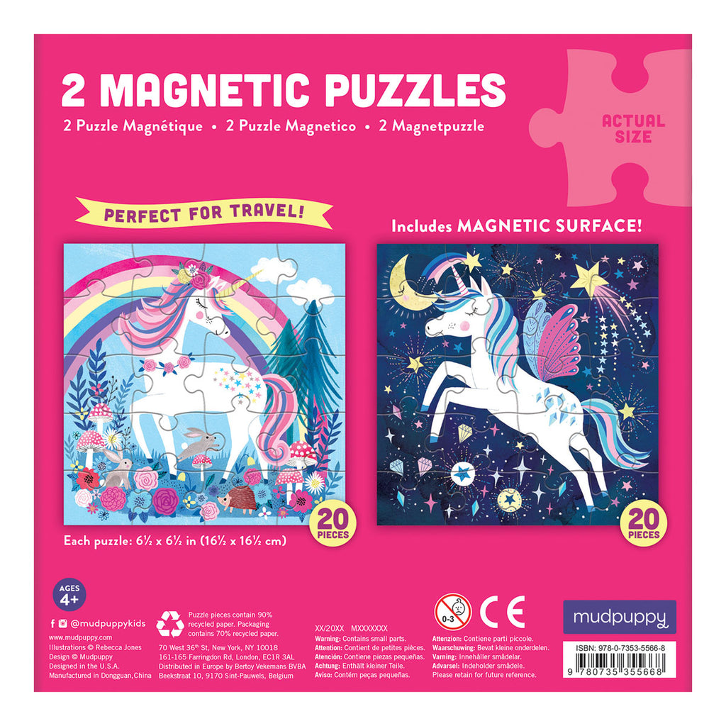 Mudpuppy - 20 Piece Magnetic Puzzle Magic Unicorn