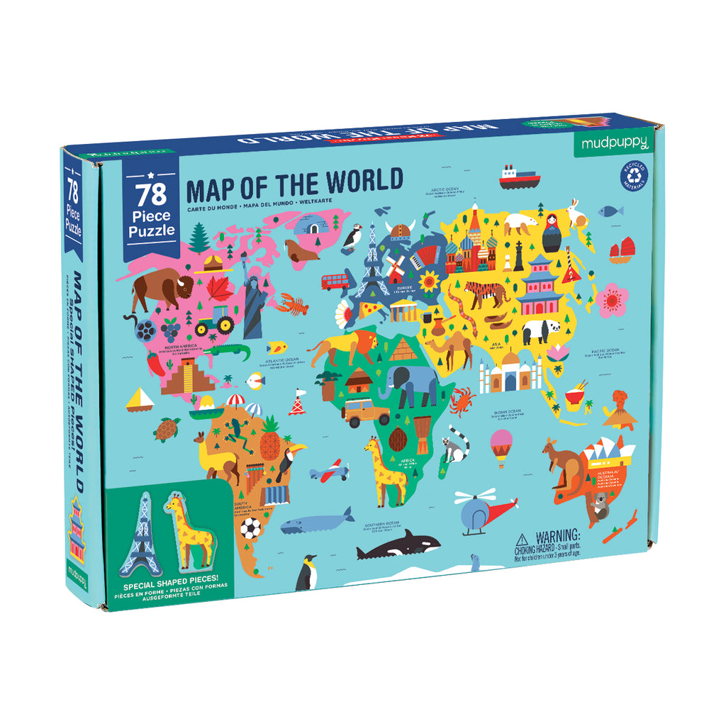 Mudpuppy - 78 Piece Map of the World Jigsaw