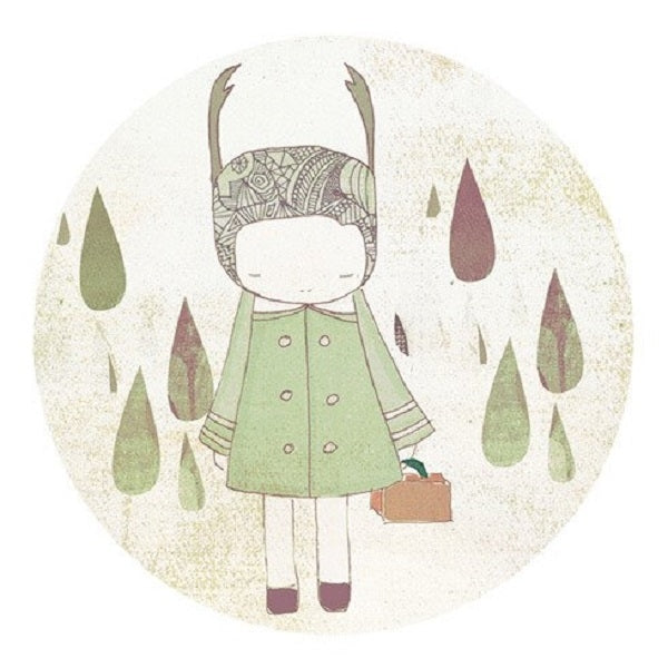 Nomuu Kids Wall Art  - Deer Girl and Raindrops