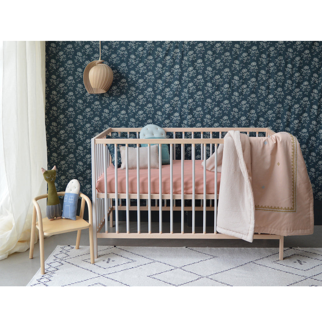 Camomile London Organic Cot Sheet - Fitted Sheet in Blush Pink