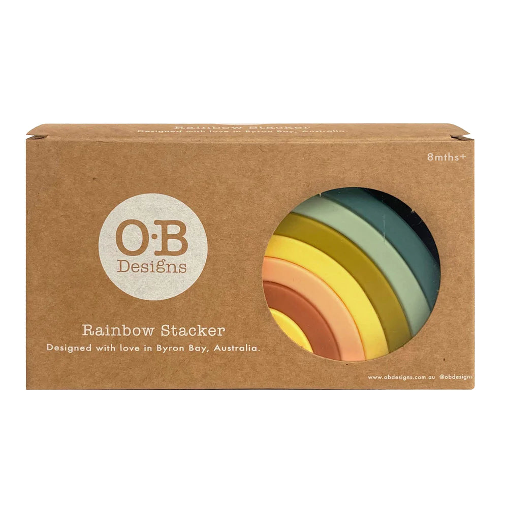 O.B Designs - Silicone Rainbow Stacker Tower | Blueberry