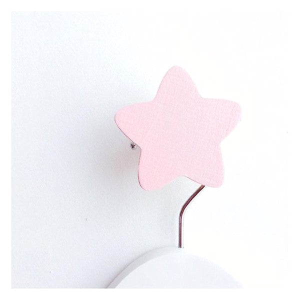 Knobbly Star Wooden Wall Hook   Pink