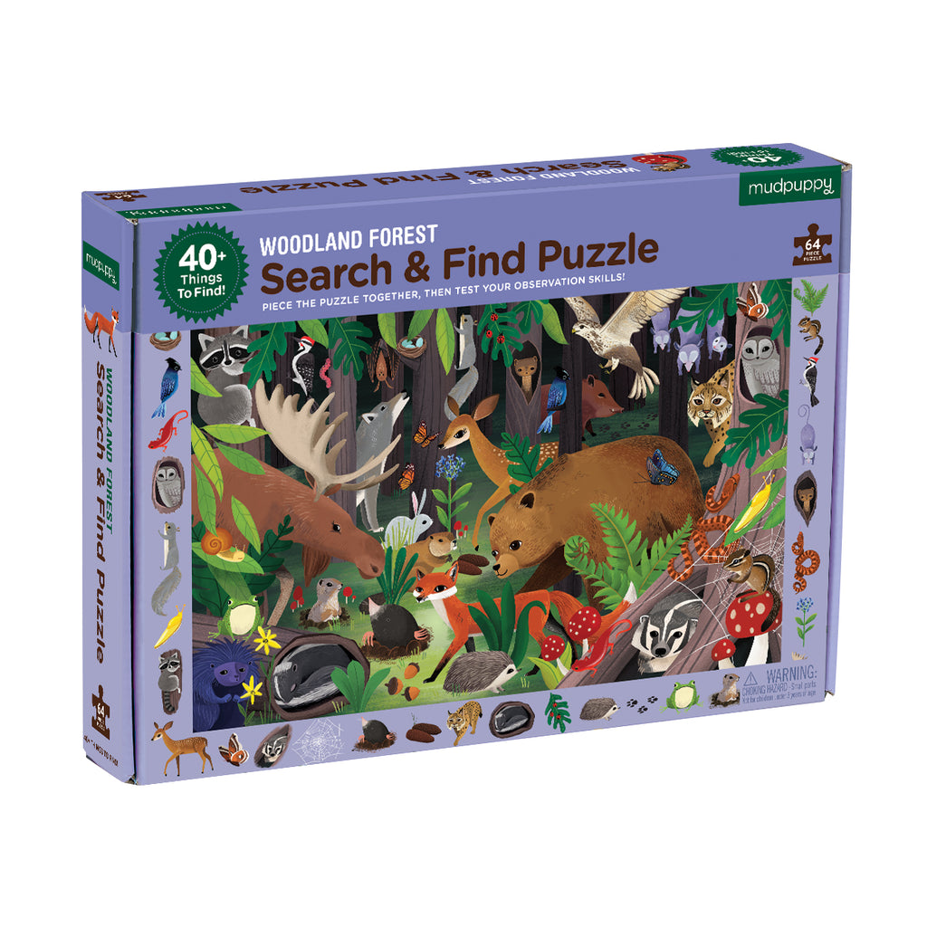 Mudpuppy - 64 Piece Search and Find Woodland Forest Jigsaw Puzzle