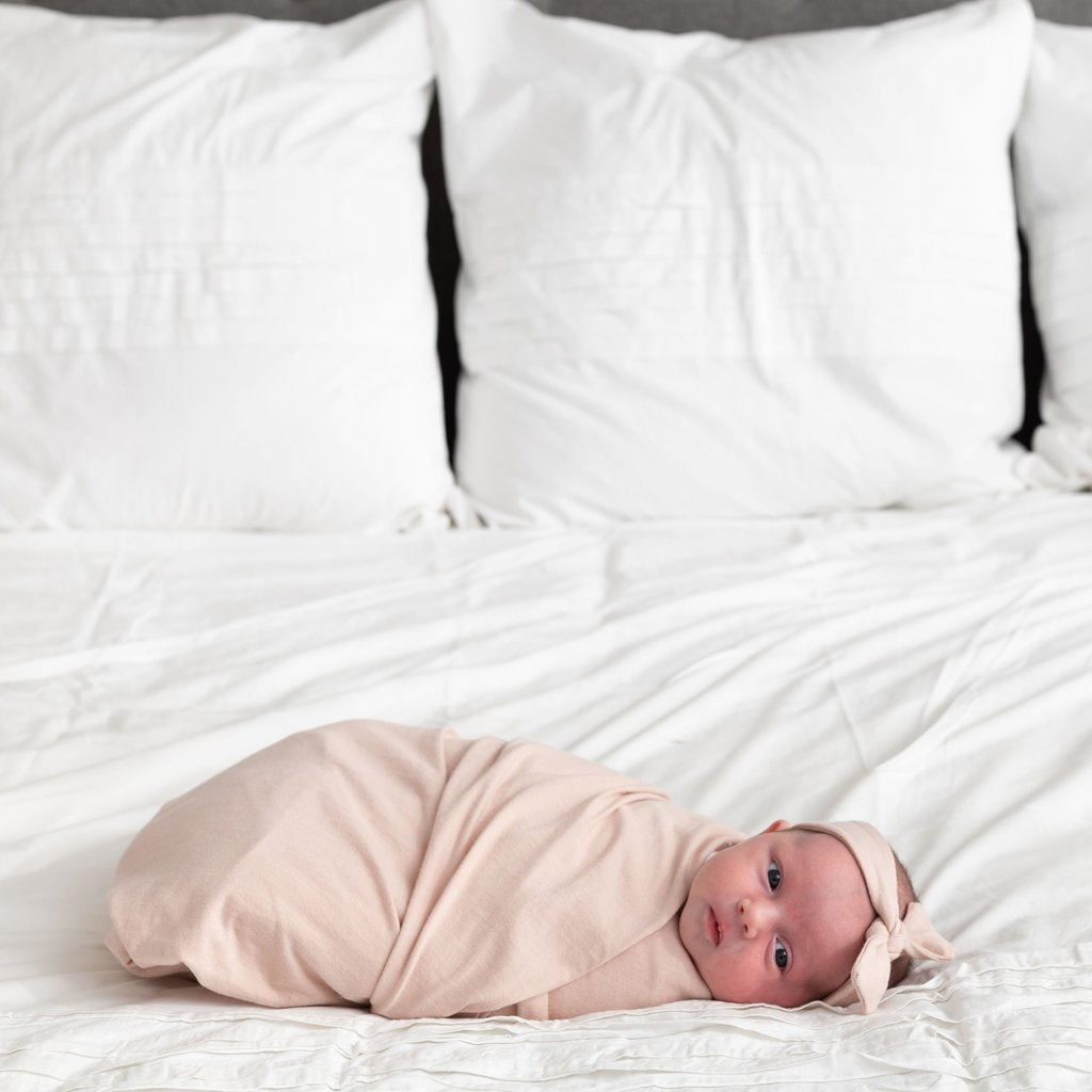 Zestt Organics Baby Blanket- Organic Cotton Newborn Dream Bundle in Blush